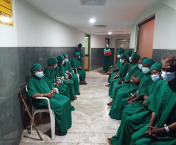 Patients waiting for their turn for surgery